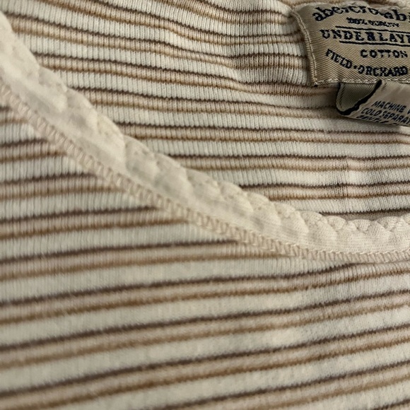 Vintage Abercrombie 90s Y2K Long Sleeve Striped Underlayer - Picture 3 of 5